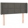 Cabeceira cama c/ luzes LED veludo 103x16x78/88 cm cinza-escuro 3
