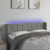 Cabecero con LED de terciopelo gris claro 147x16x78/88 cm 1