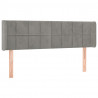 Cabeceira cama c/ luzes LED veludo 147x16x78/88 cm cinza-claro 3