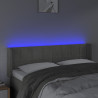 Cabeceira cama c/ luzes LED veludo 147x16x78/88 cm cinza-claro 4