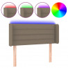 Cabecero con LED de tela gris taupe 93x16x78/88 cm 2
