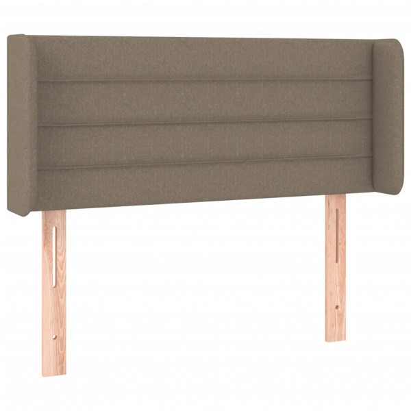 Cabeceira cama luzes LED tecido 93x16x78/88cm cinza-acastanhado M 3