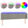 Cabecero con LED de terciopelo gris claro 163x16x78/88 cm 2