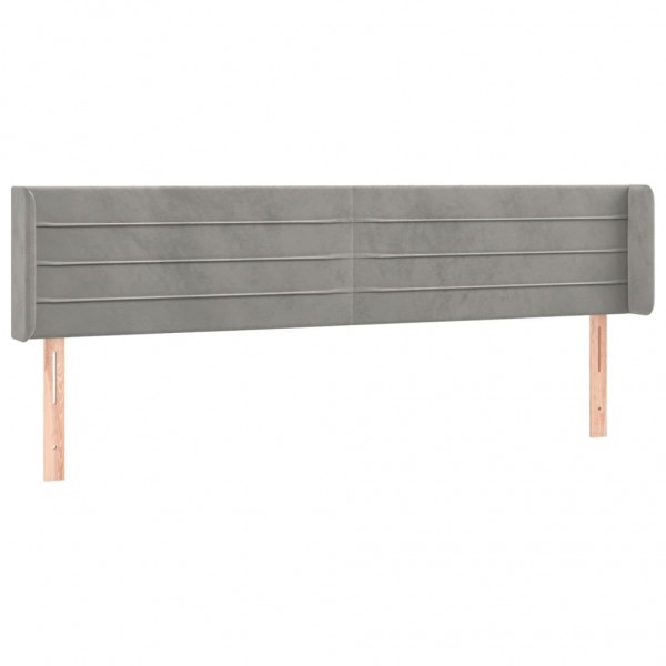Cabeceira cama c/ luzes LED veludo 163x16x78/88 cm cinza-claro M 3