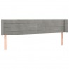 Cabecero con LED de terciopelo gris claro 163x16x78/88 cm 3