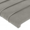 Cabeceira cama c/ luzes LED veludo 163x16x78/88 cm cinza-claro 5