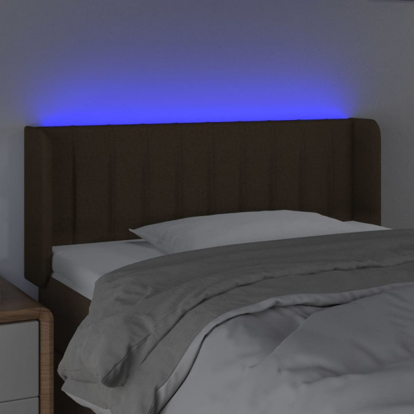 Cabecero con LED de tela marrón oscuro 83x16x78/88 cm M 4