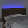 Cabecero con LED de tela marrón oscuro 83x16x78/88 cm 4