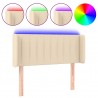 Cabecero con LED de tela crema 93x16x78/88 cm 2