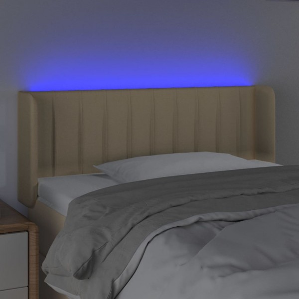 Cabecero con LED de tela crema 93x16x78/88 cm M 4