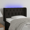 Cabecero con LED de tela negro 83x16x78/88 cm 1