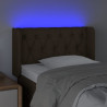 Cabeceira de cama c/ luzes LED tecido 83x16x78/88 cm preto 4