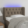 Cabeceira cama luzes LED tecido 83x16x78/88cm cinza-acastanhado 1