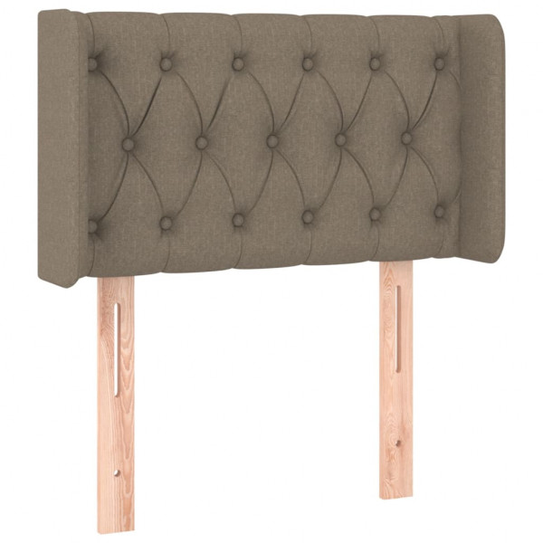 Cabeceira cama luzes LED tecido 83x16x78/88cm cinza-acastanhado M 3