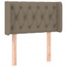 Cabeceira cama luzes LED tecido 83x16x78/88cm cinza-acastanhado 3