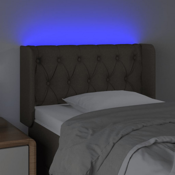Cabecero con LED de tela gris taupe 83x16x78/88 cm M 4