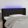 Cabeceira de cama c/ luzes LED tecido 93x16x78/88 cm preto 1