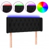 Cabecero con LED de tela negro 93x16x78/88 cm 2