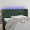 Cabecero con LED de terciopelo verde oscuro 93x16x78/88 cm 1