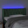 Cabeceira cama c/ luzes LED veludo 93x16x78/88 cm verde-escuro 4
