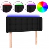 Cabecero con LED de tela negro 83x16x78/88 cm 2