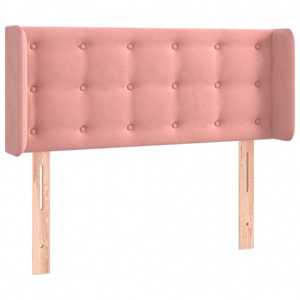 Cabeceira de cama c/ luzes LED veludo 83x16x78/88 cm rosa M 3