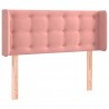 Cabeceira de cama c/ luzes LED veludo 83x16x78/88 cm rosa 3