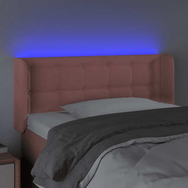 Cabecero con LED de terciopelo rosa 83x16x78/88 cm M 4