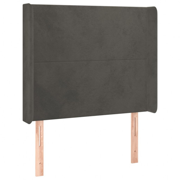 Cabecero con LED de terciopelo gris oscuro 83x16x118/128 cm M 3
