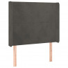 Cabeceira cama c/ luzes LED veludo 83x16x118/128cm cinza-escuro 3