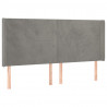 Cabecero con LED de terciopelo gris claro 183x16x118/128 cm 3
