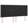 Cabecero con LED de terciopelo negro 203x16x118/128 cm 3