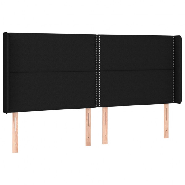 Cabecero con LED de tela negro 183x16x118/128 cm M 3