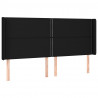 Cabecero con LED de tela negro 183x16x118/128 cm 3