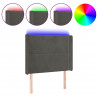 Cabecero con LED de terciopelo gris oscuro 83x16x118/128 cm 2