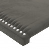 Cabecero con LED de terciopelo gris oscuro 83x16x118/128 cm 5
