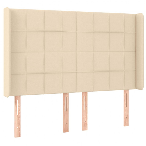 Cabecero con LED de tela color crema 147x16x118/128 cm M 3