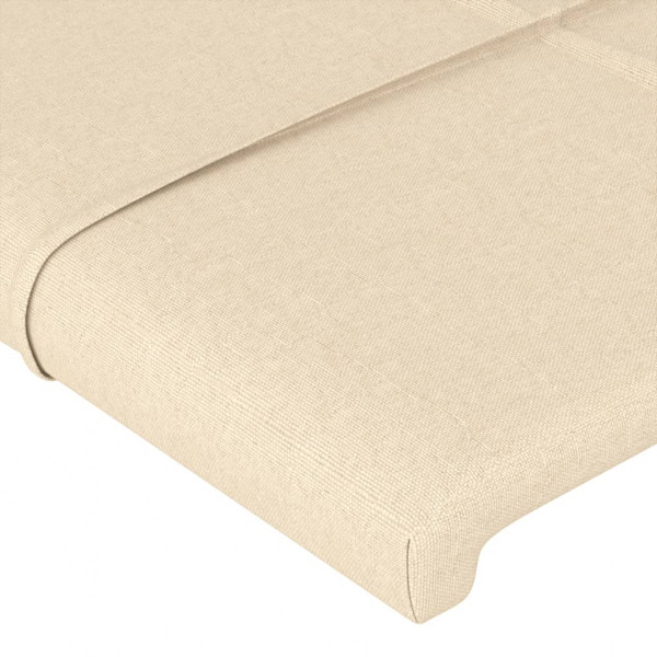 Cabeceira cama c/ luzes LED tecido 147x16x118/128 cm cor creme M 5