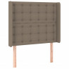 Cabeceira cama c/ LED tecido 83x16x118/128 cm cinza-acastanhado 3