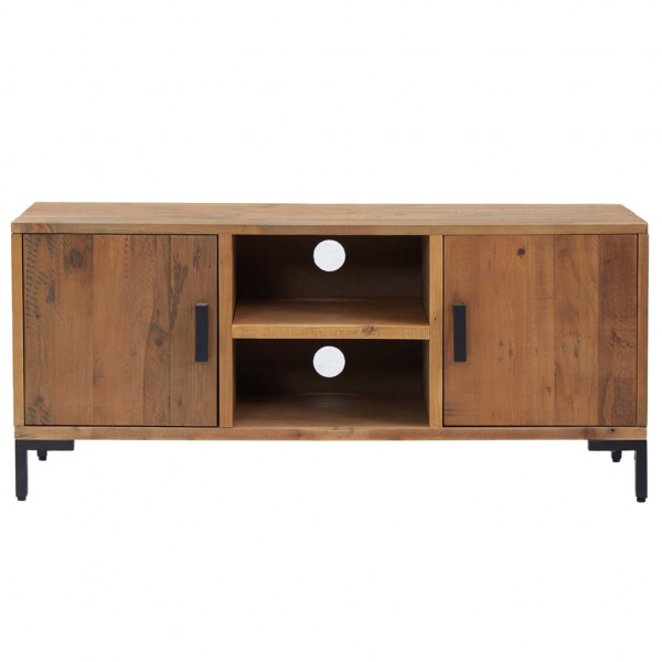 Mueble para TV madera maciza de pino marrón 110x35x48 cm M 3