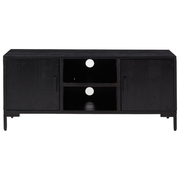 Mueble para TV madera maciza de pino negro 110x35x48 cm M 3