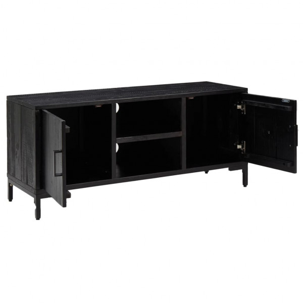 Mueble para TV madera maciza de pino negro 110x35x48 cm M 4