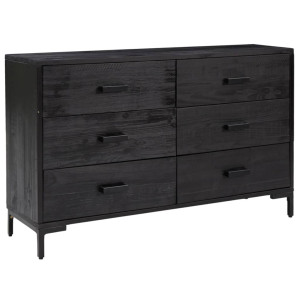 Aparador de madera maciza de pino negro 110x35x70 cm H