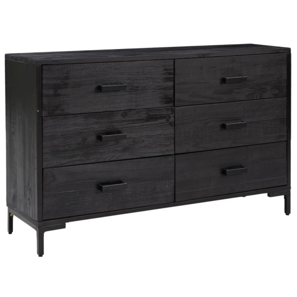 Aparador de madera maciza de pino negro 110x35x70 cm M 2