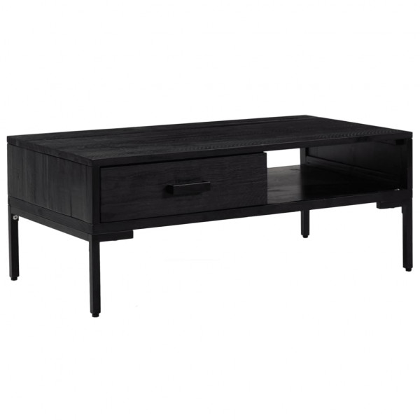 Mesa de centro 90x50x35 cm pinho maciço preto M 2