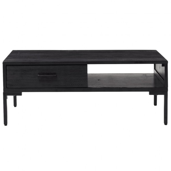 Mesa de centro madera maciza de pino negro 90x50x35 cm M 3