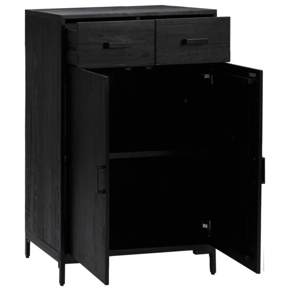 Zapatero de madera maciza de pino negro 75x40x110 cm M 4