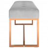 Banco de terciopelo gris 110x36x45 cm 4