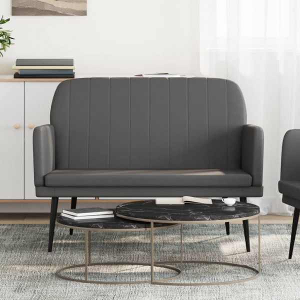 Banco de cuero sintético gris 107x80x81 cm D