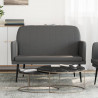 Banco de cuero sintético gris 107x80x81 cm 1